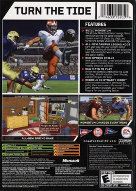 NCAA Football 07 (USA) box cover back